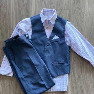 VanHeusen boys suit with pants, shirt, vest and tie